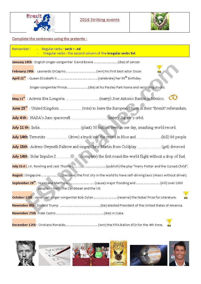 2016 striking events worksheet