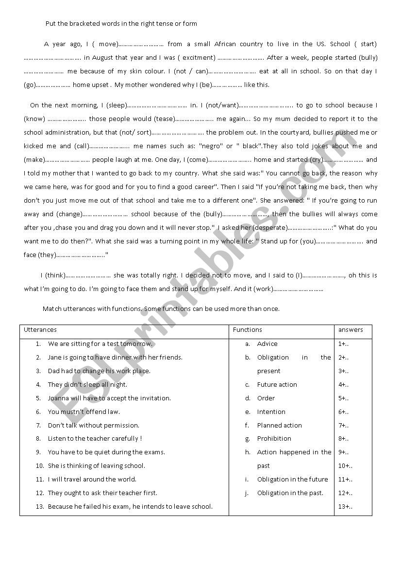 9th form review worksheet