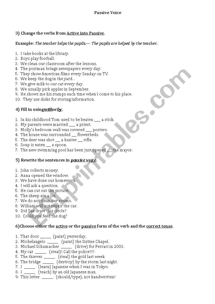 Passive Voice  worksheet