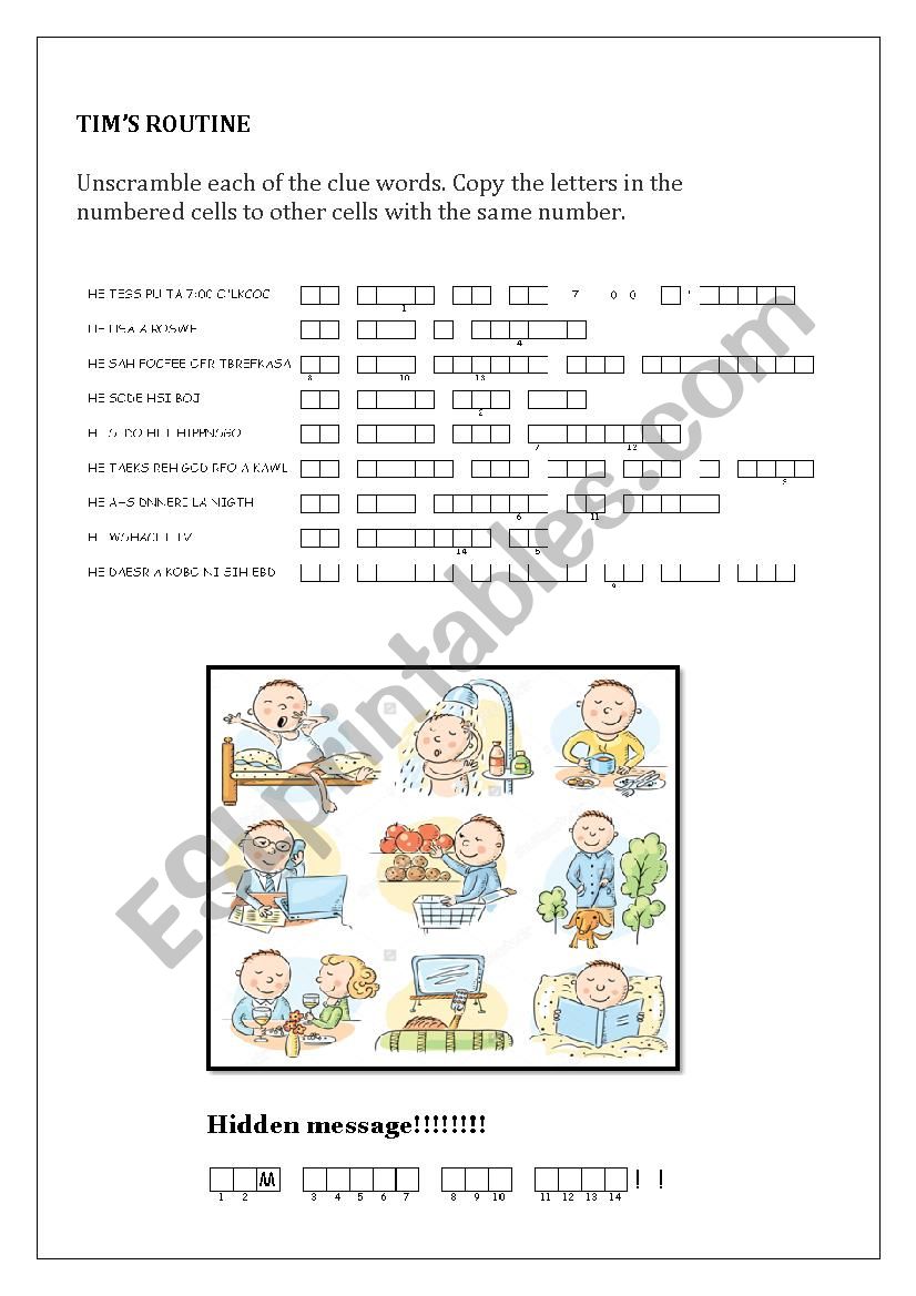 Tims routine - Hidden message