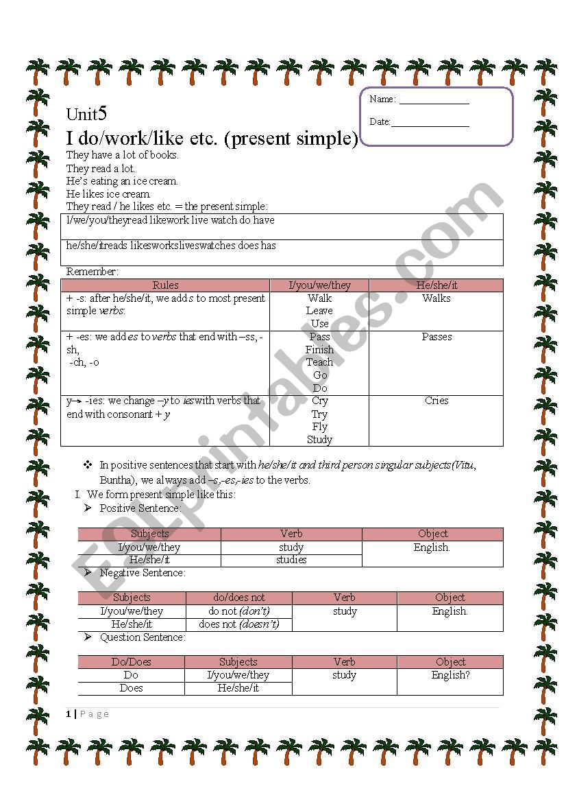 Present Simple worksheet