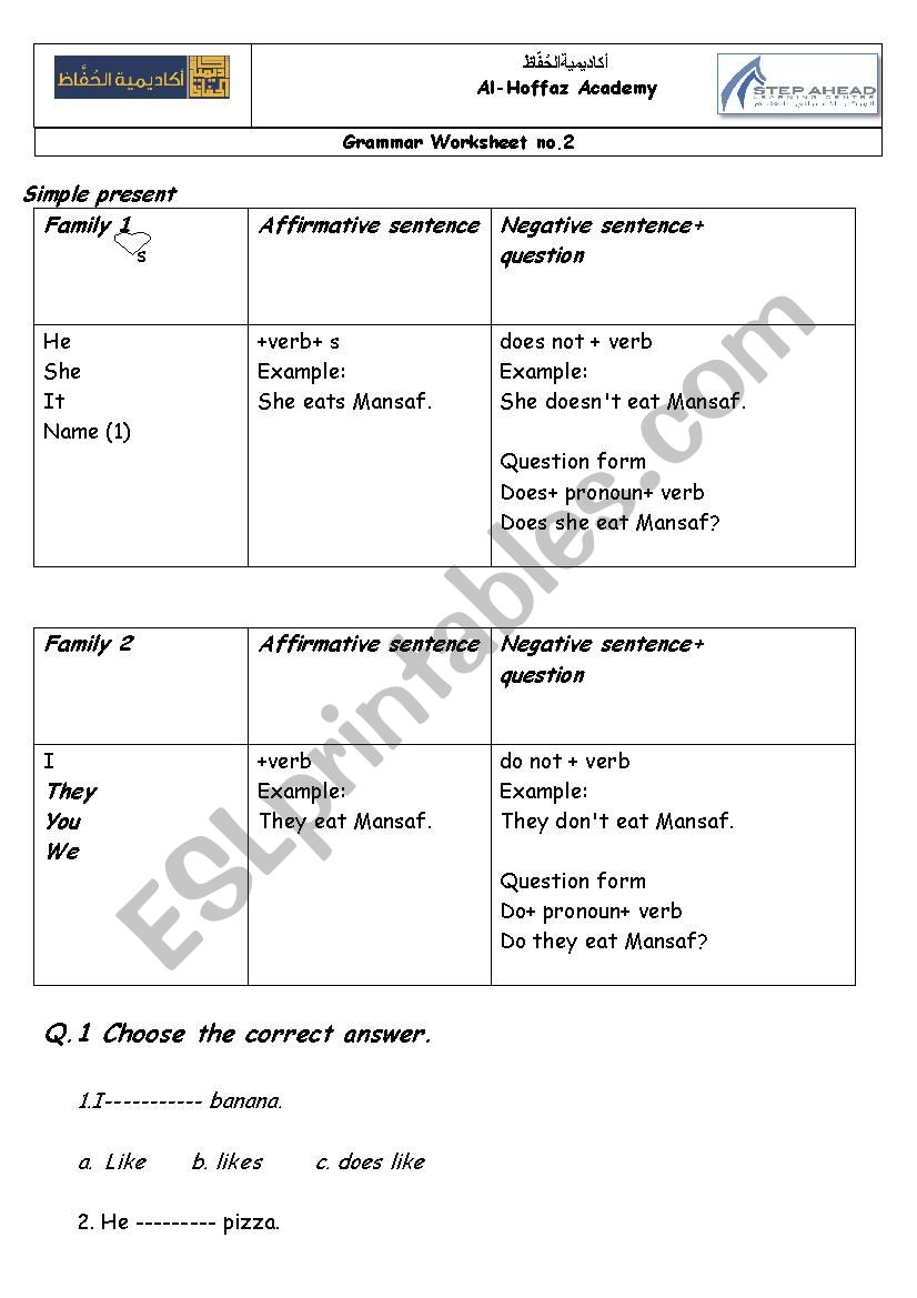 simple present worksheet