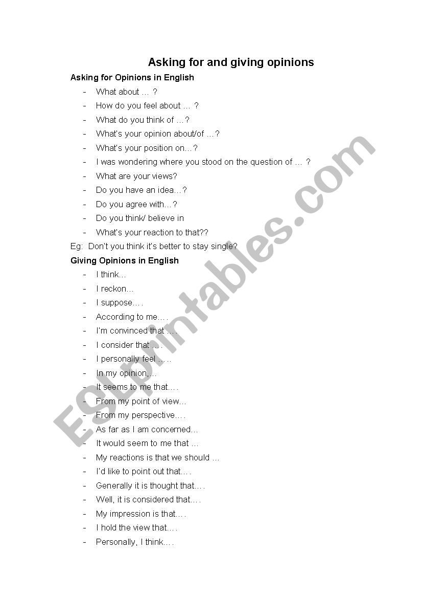 English function worksheet