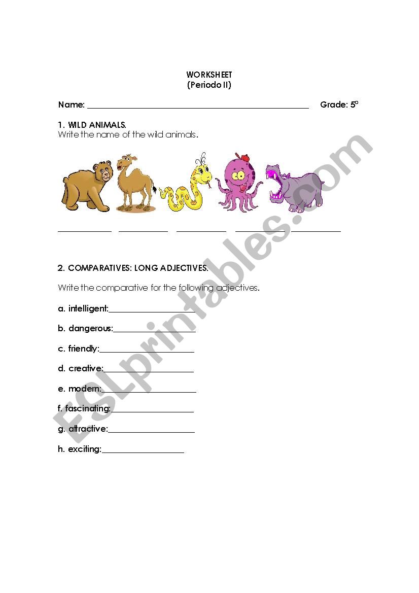 Wild animal - Comparatives - Past to be