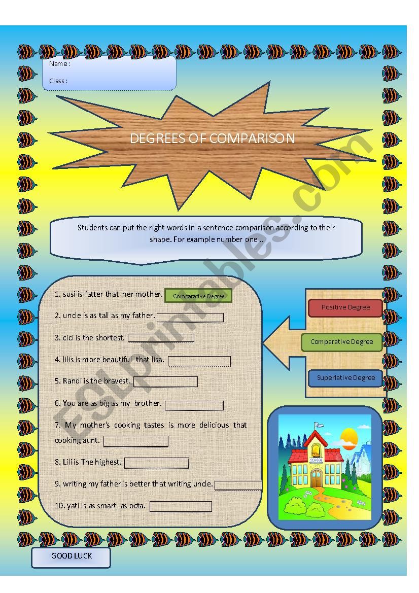 comparison worksheet