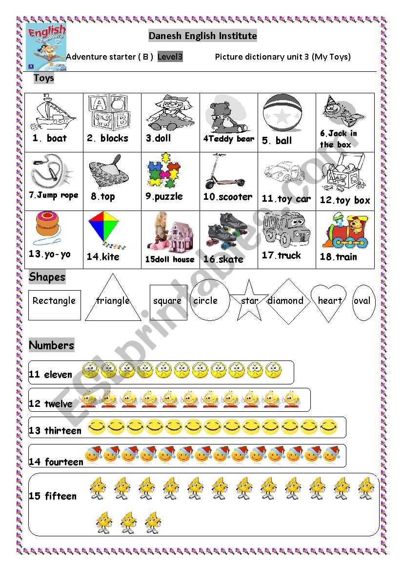 picture dictionary worksheet