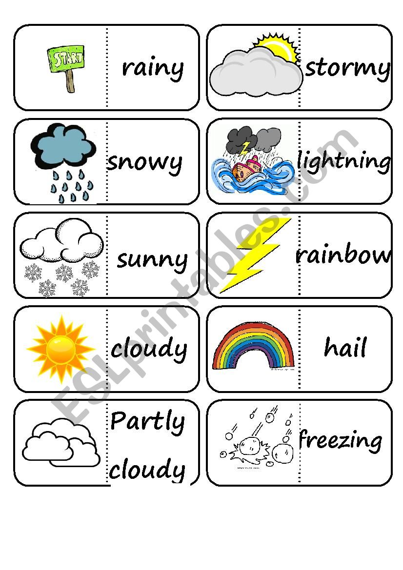 Weather Domino Game worksheet