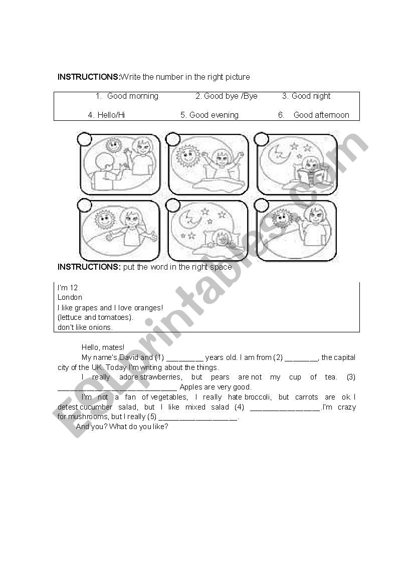 personal presentation worksheet