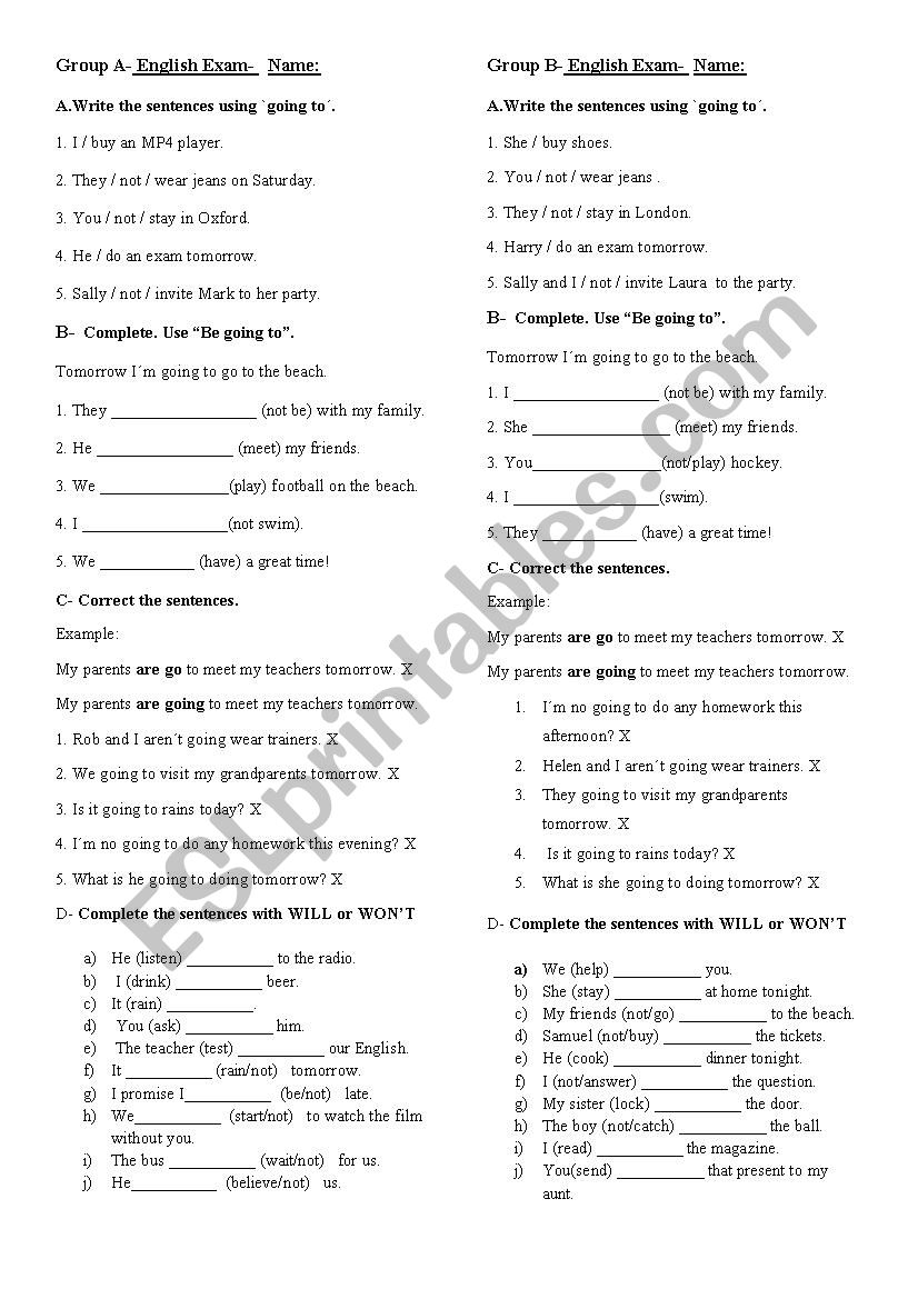 future tense worksheet