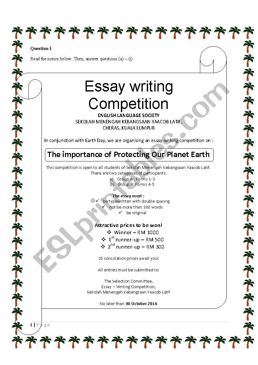 READING COMPREHENSION AND WRITING PRACTICE