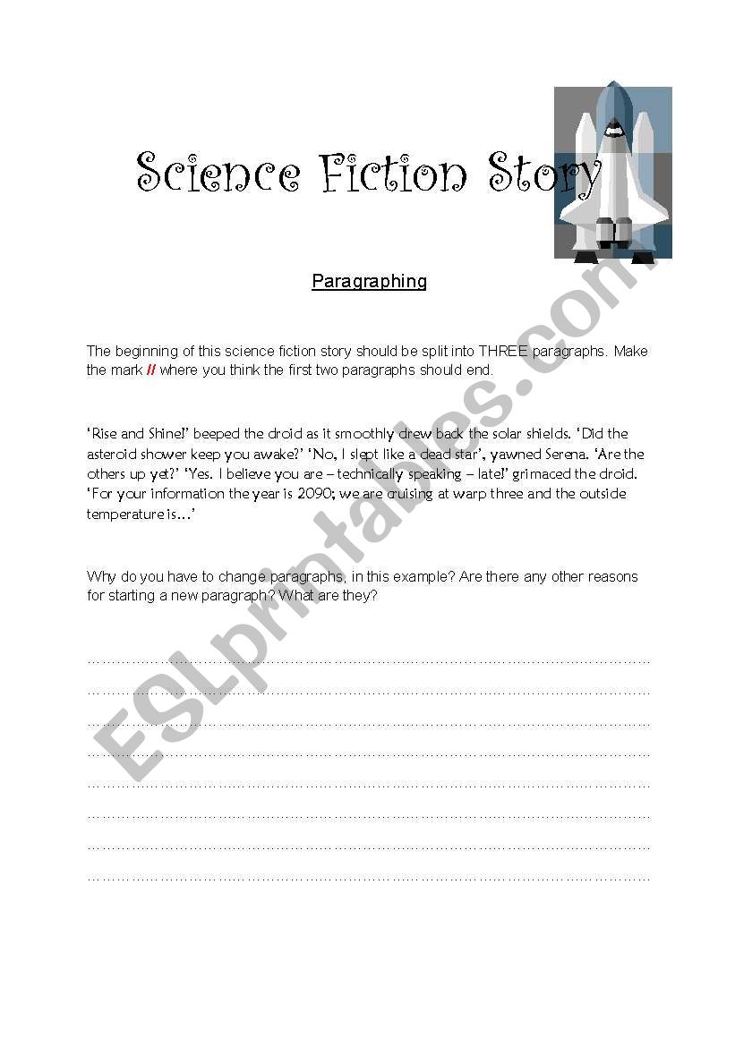 Science Fiction Story Writing worksheet