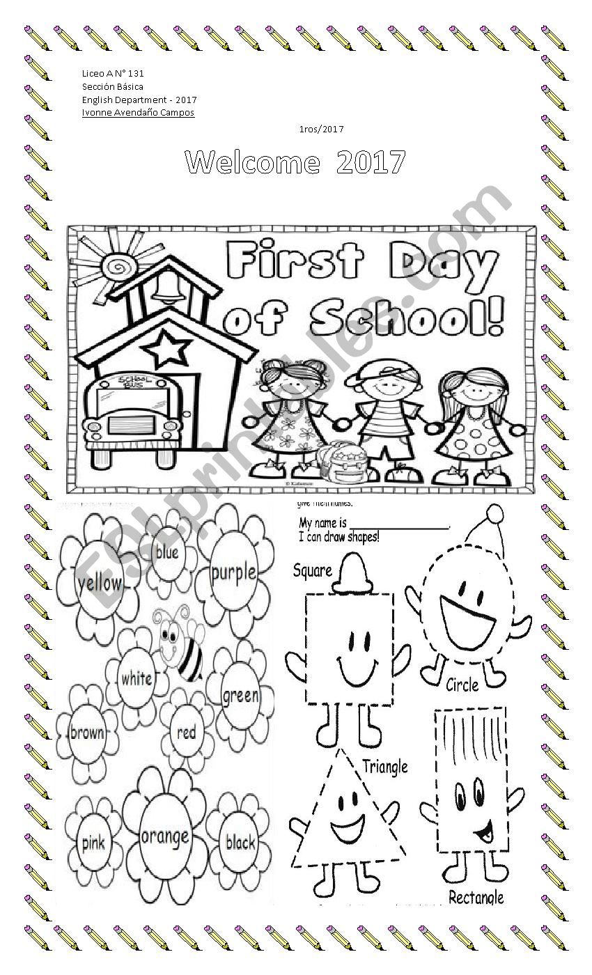 Refuerzo de colores y figuras worksheet