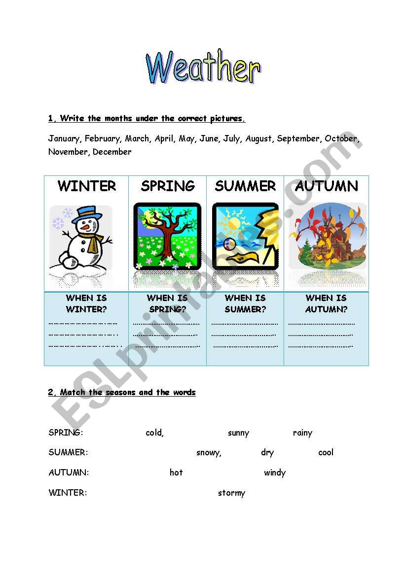 Weather worksheet