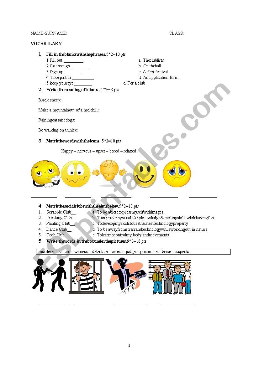 grade 10 second exam worksheet