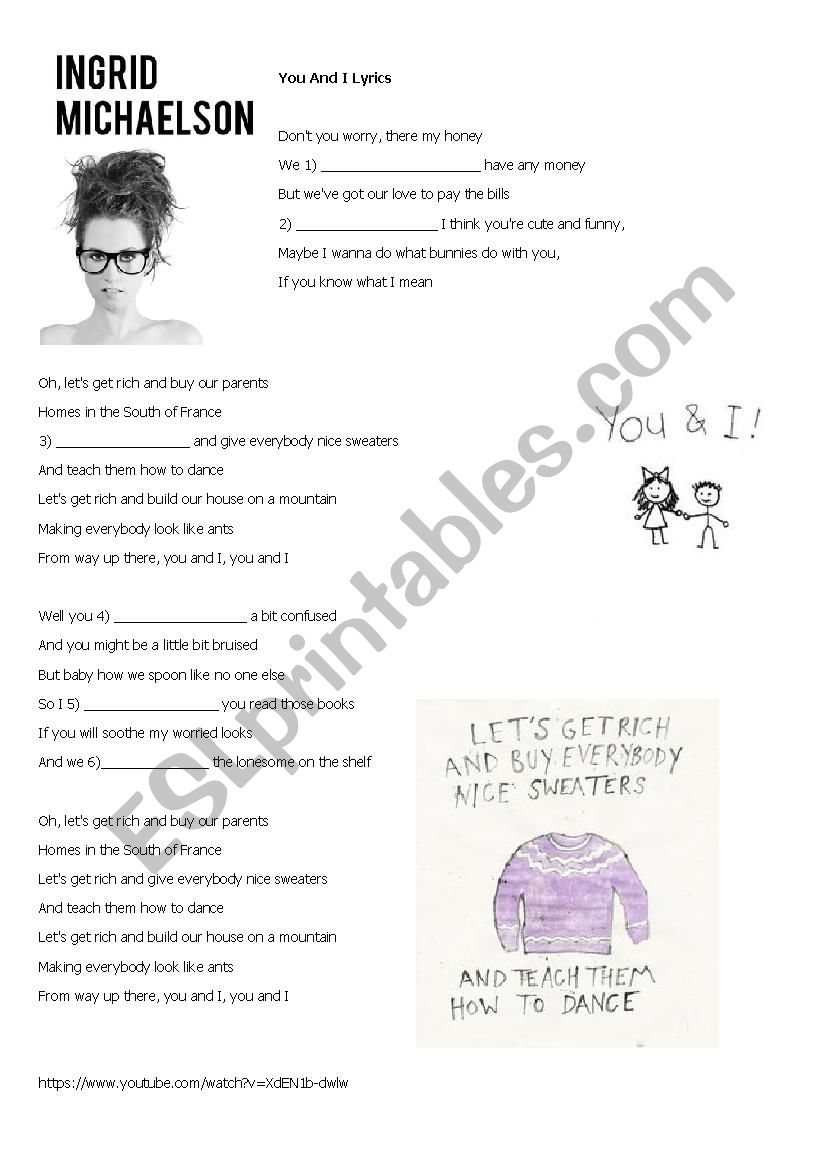 You and I - Ingrid Michaelson Song helps revise may/ might/ will/ lets