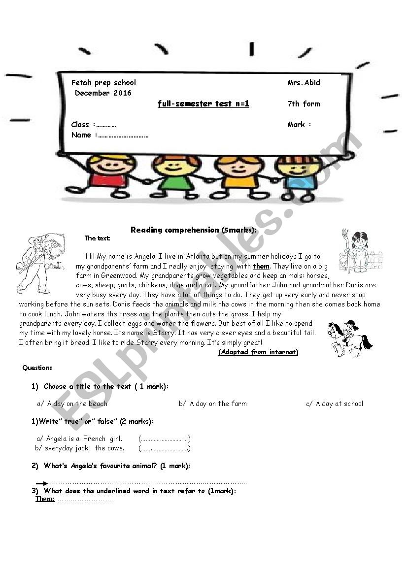 full-semester test n 1 worksheet