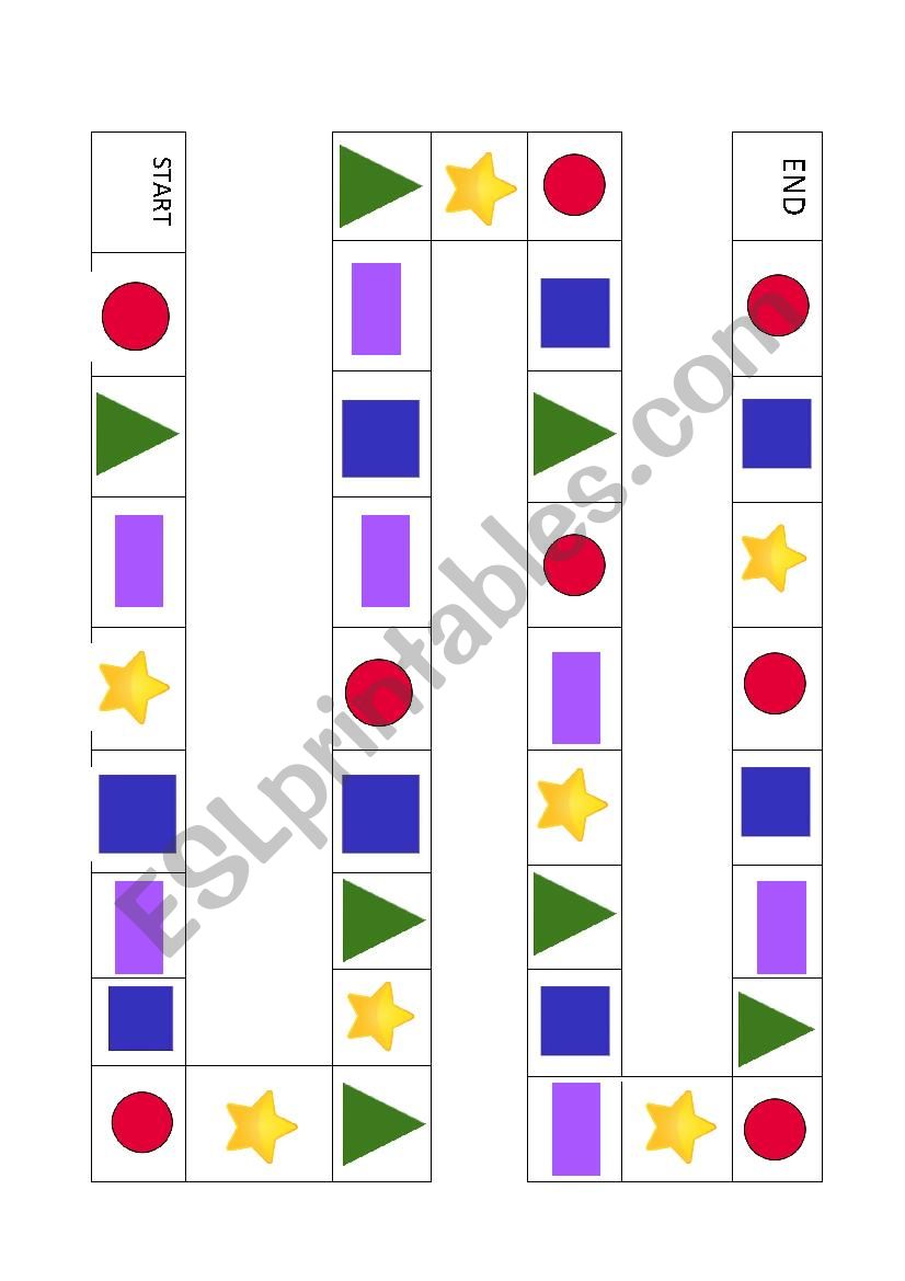 Shape race worksheet