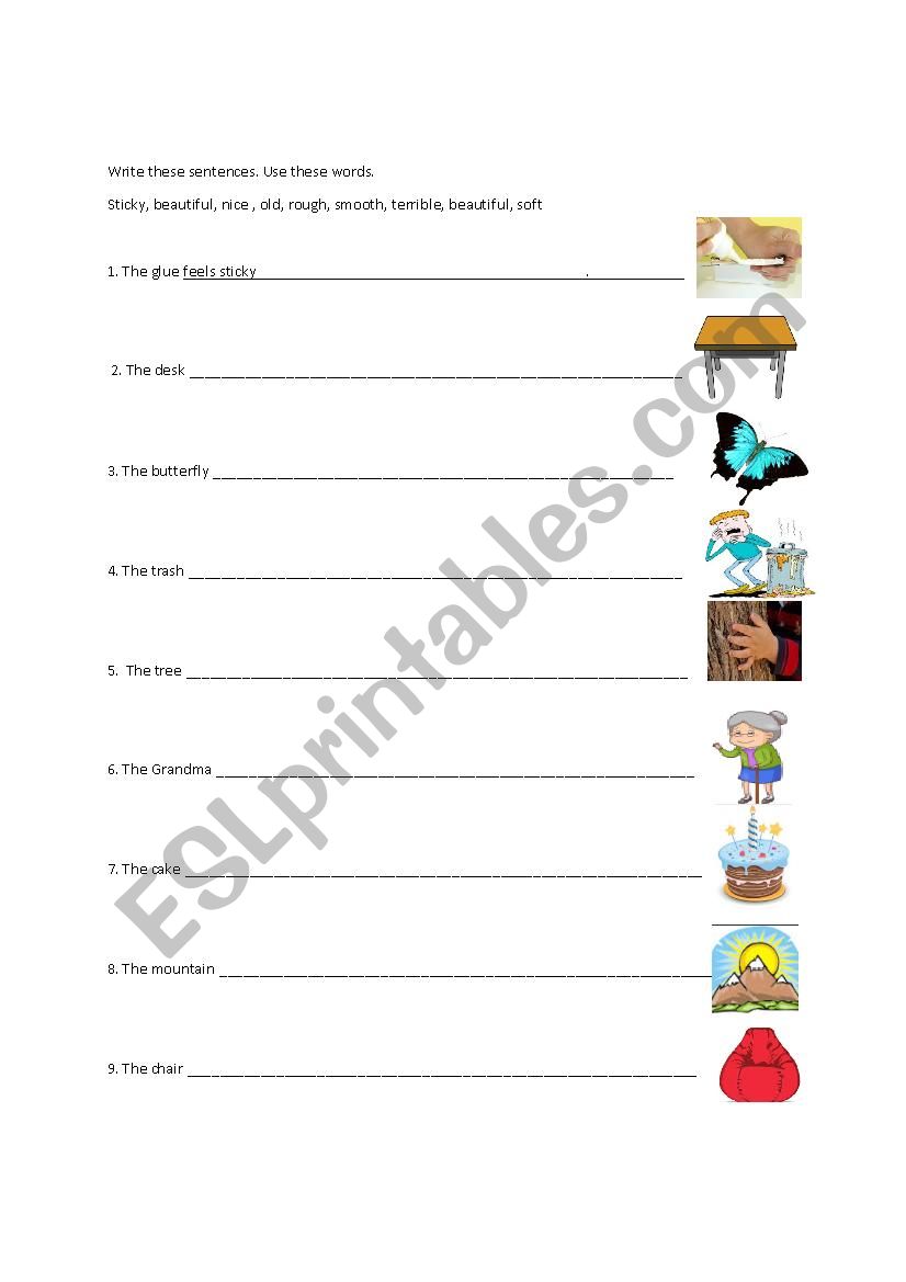 Our Senses Our world book worksheet