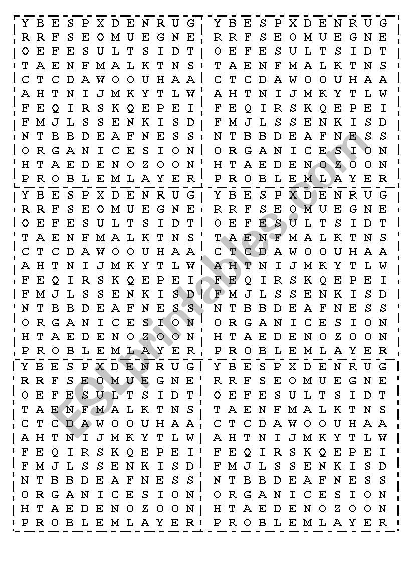 Pollution WordSearch worksheet