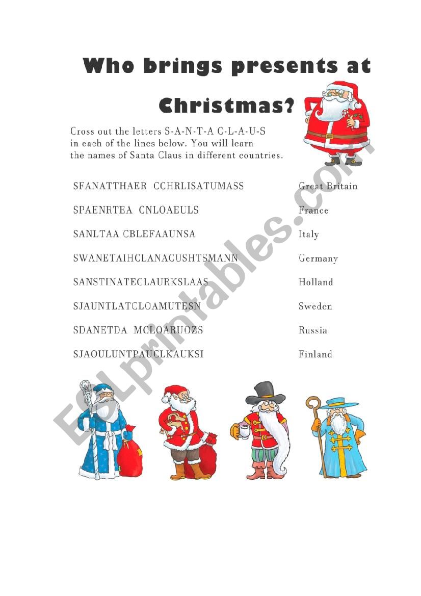 Santa Claus in different countries