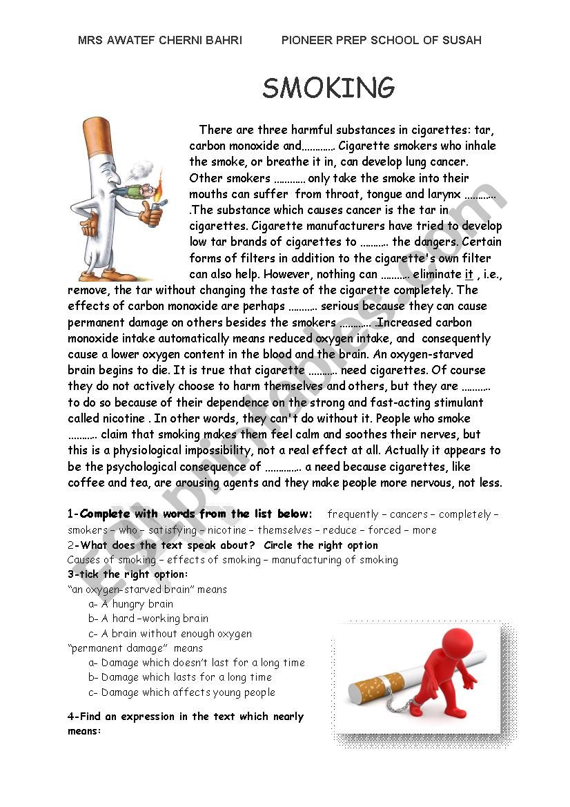 smoking inside the school essay 50 100 words