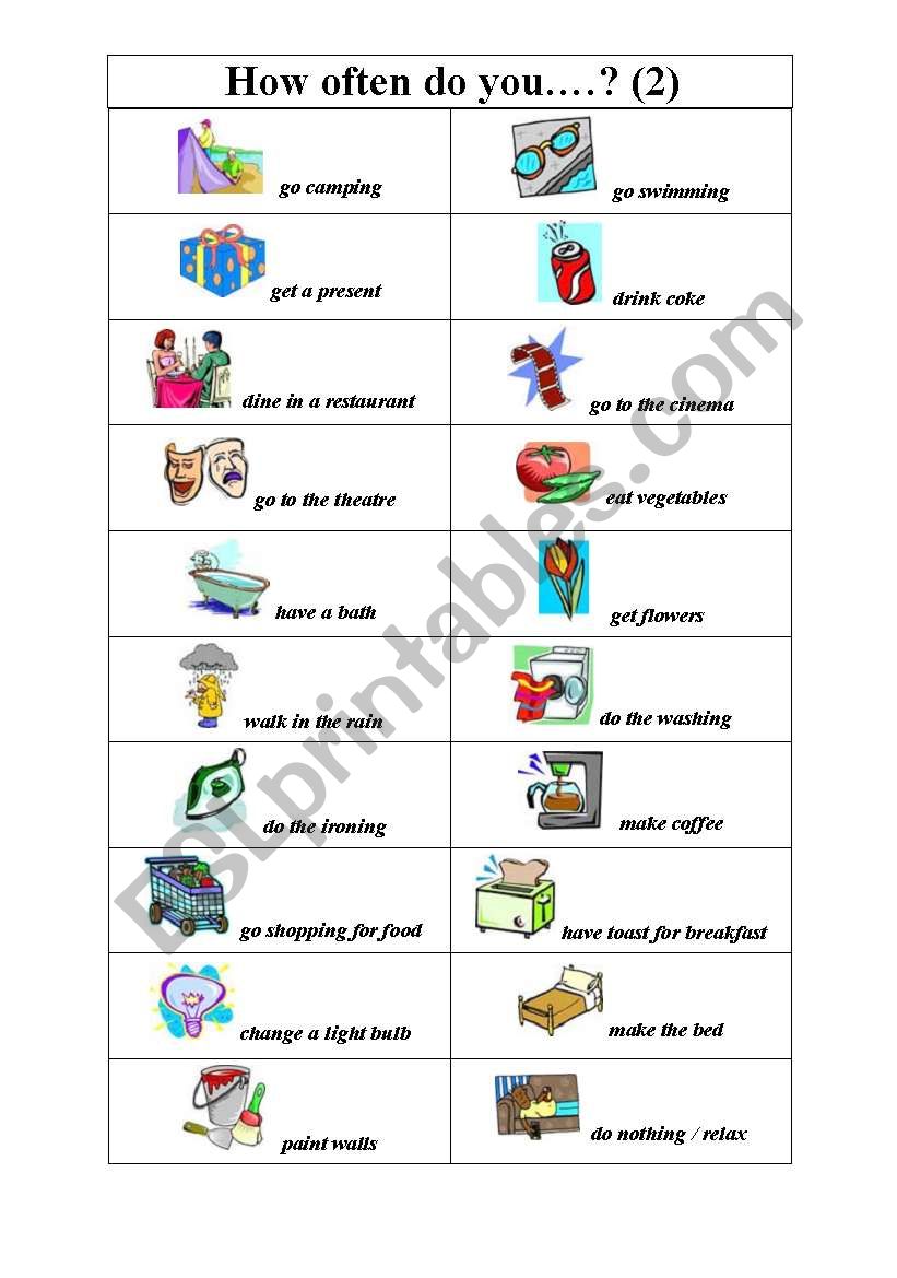 How often do you..? worksheet