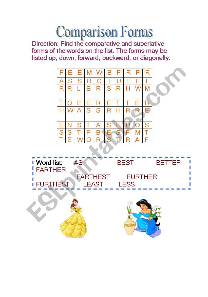 Comparison Forms worksheet