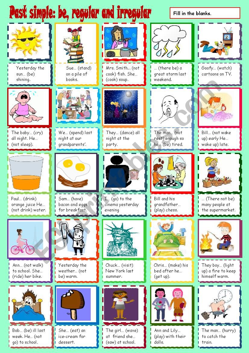 Past simple - be, regular and irregular verbs