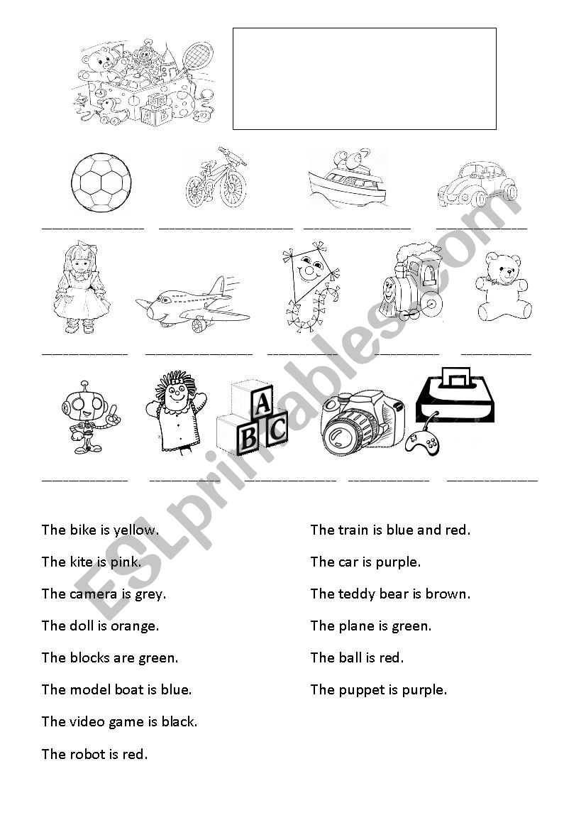 Toys worksheet