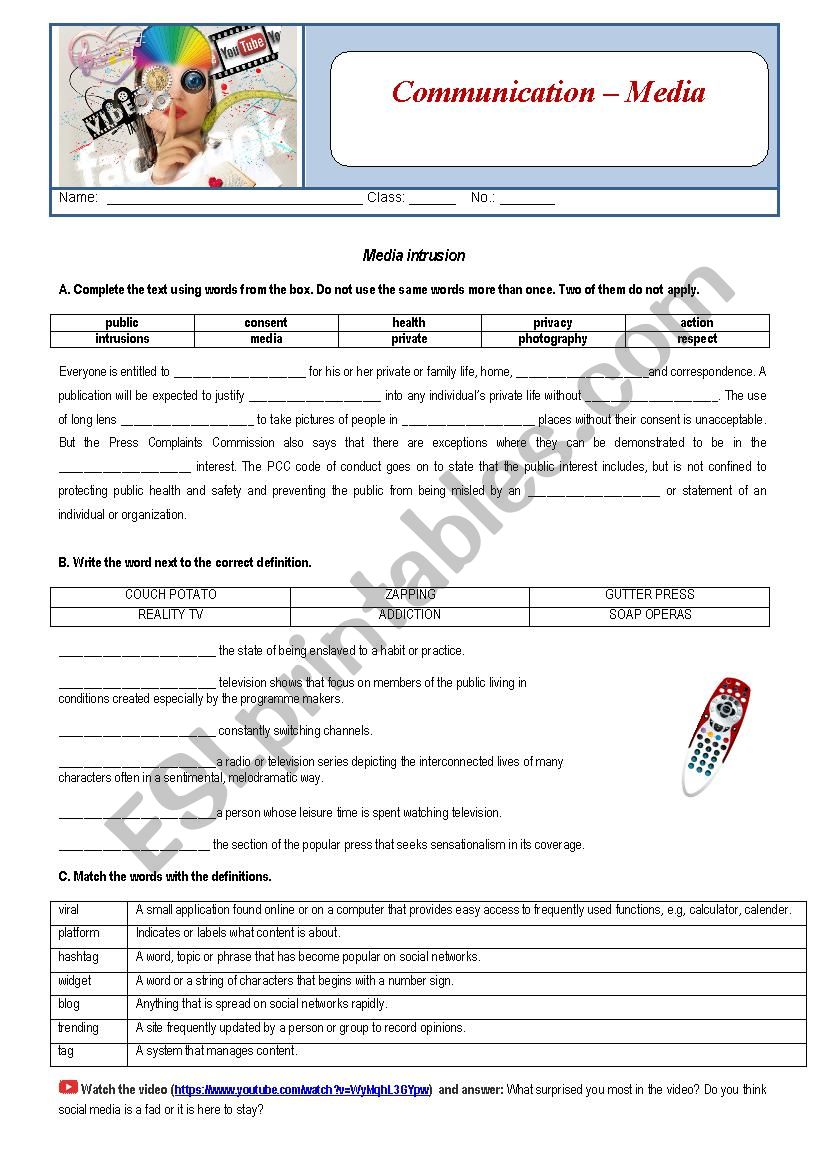 Vocabulary - Media Communication