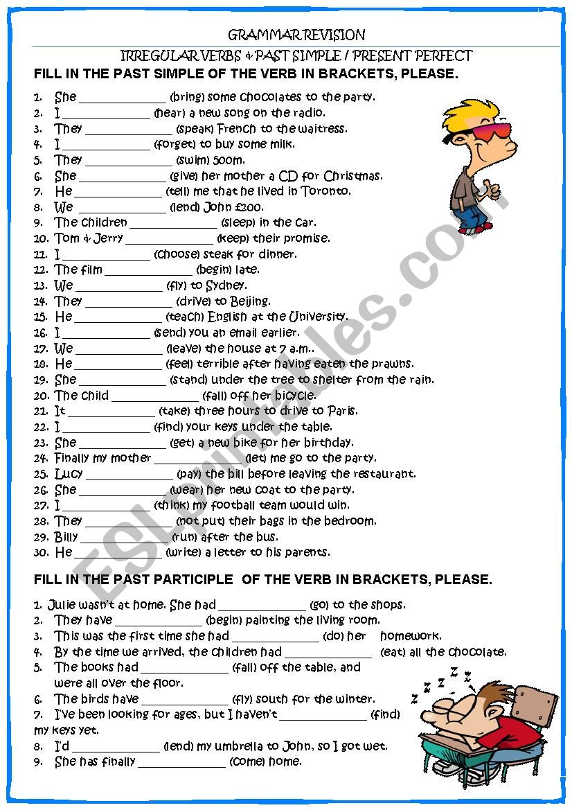 irregular verbs simple present tense