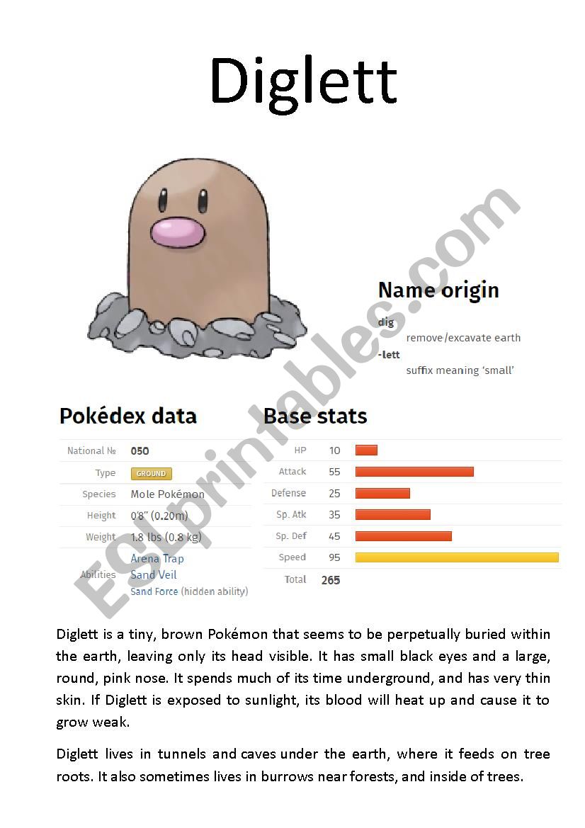 Pokmon Database (3 of 8) worksheet