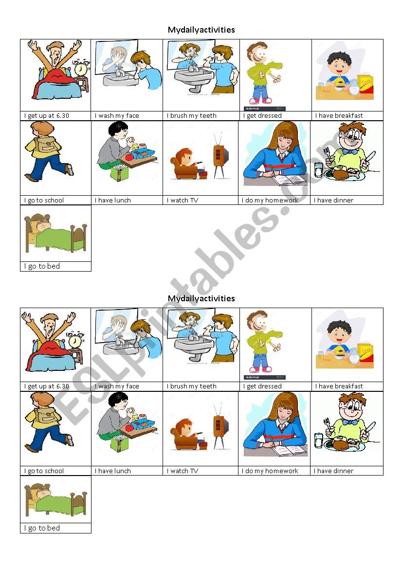 daily routines  worksheet