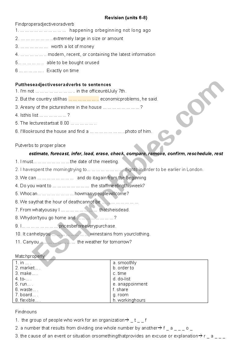 Business english  worksheet