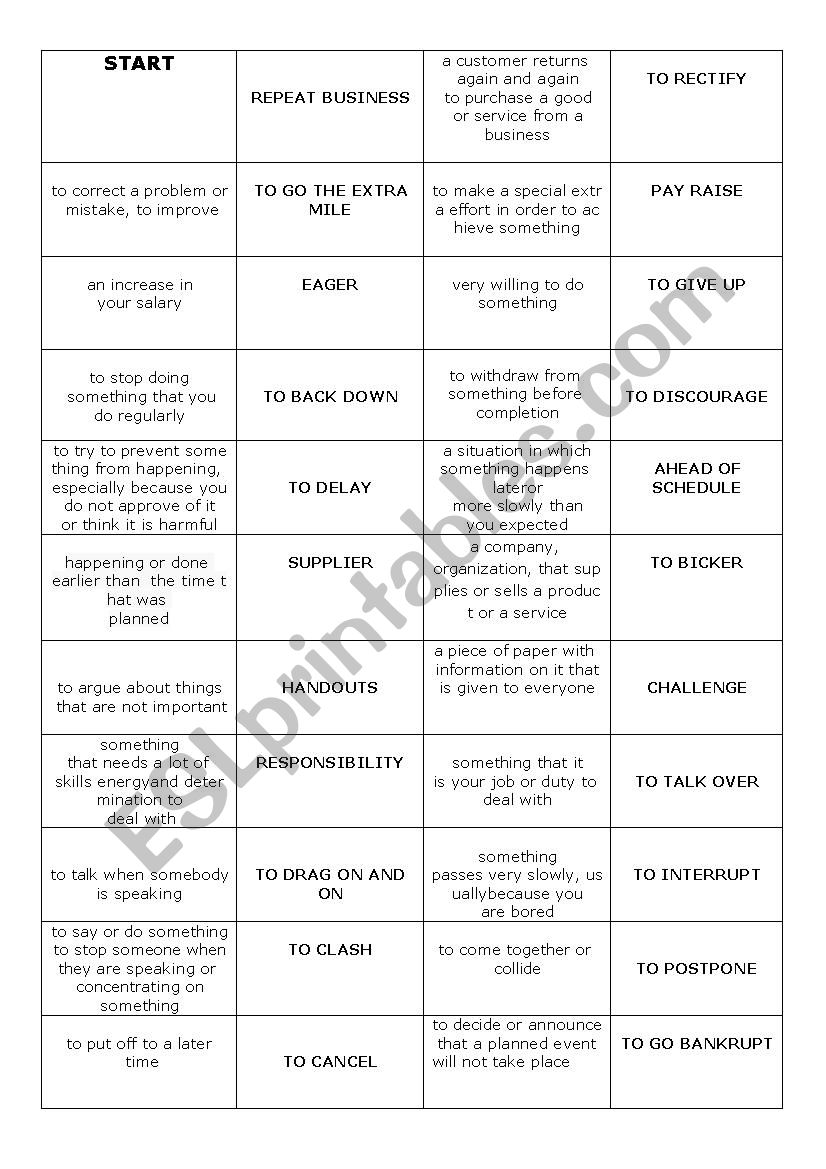 Business english domino  worksheet