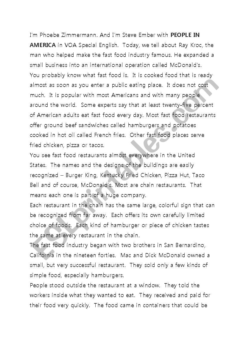 Forest personality test worksheet