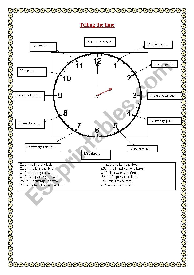 time  worksheet