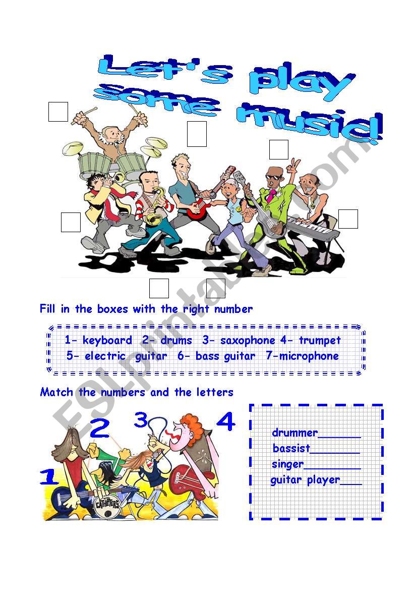 Musical instruments worksheet