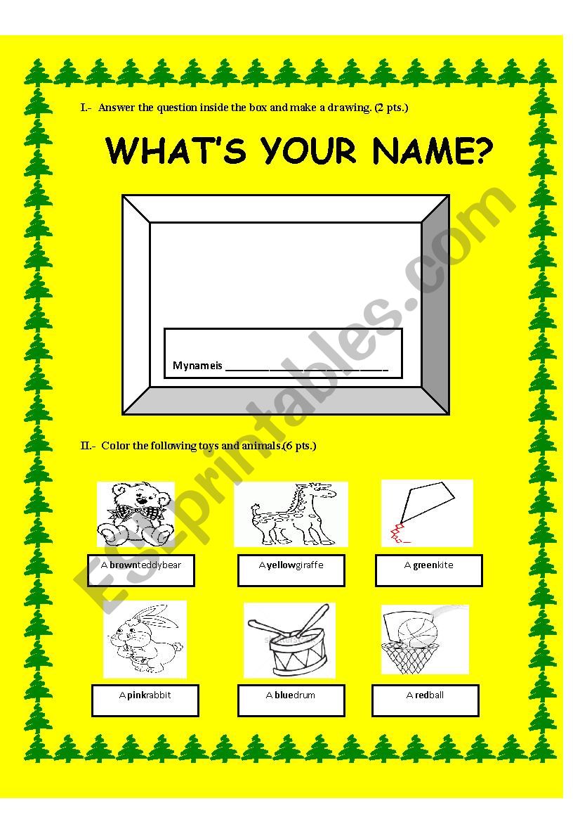 Whats your name worksheet