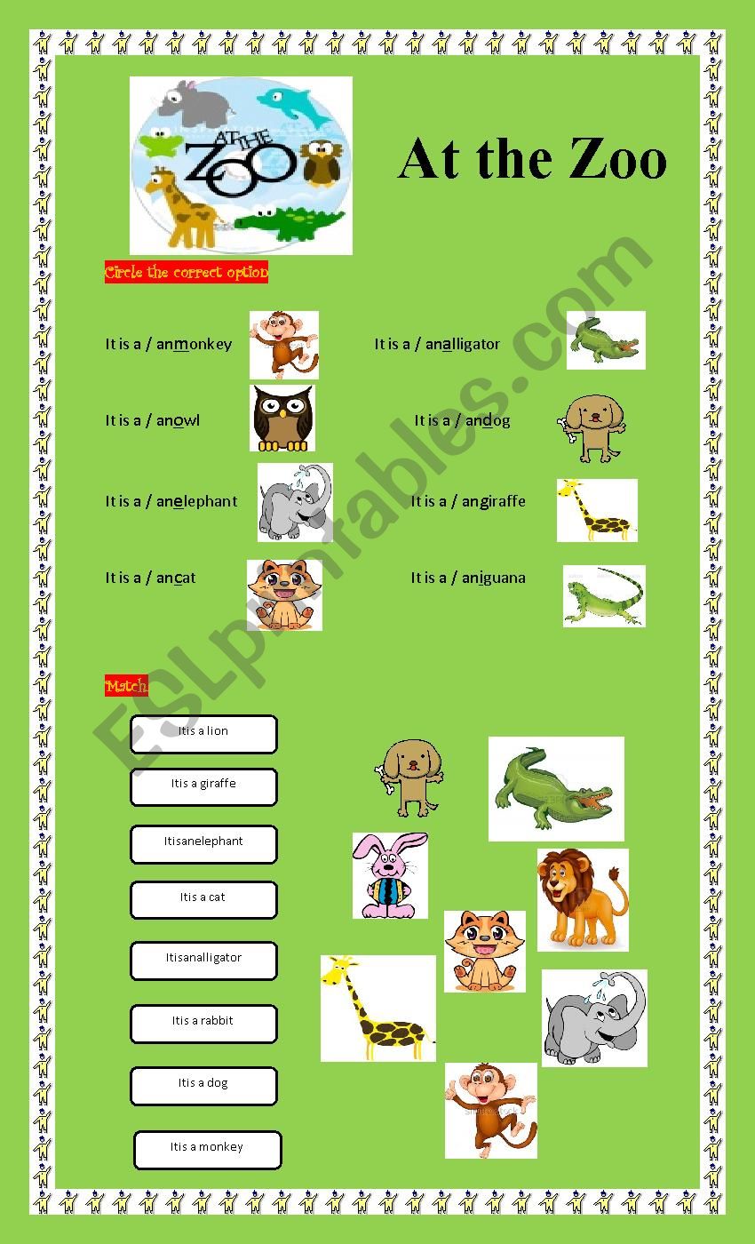 At the Zoo worksheet