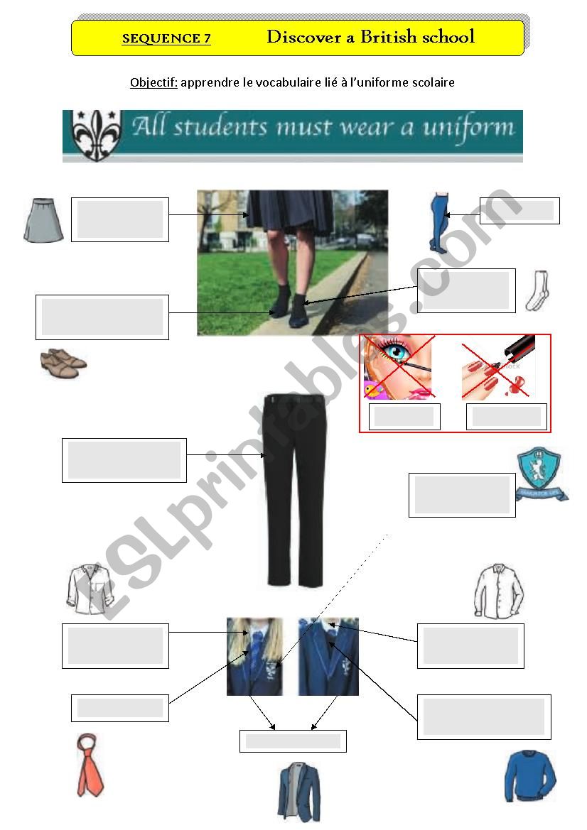 Discover a British school worksheet