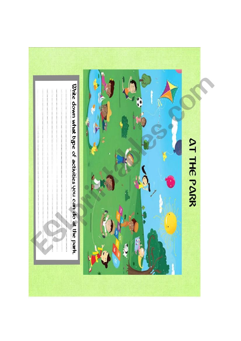 at the park worksheet