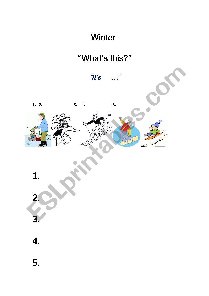 Winter Activities 1 worksheet