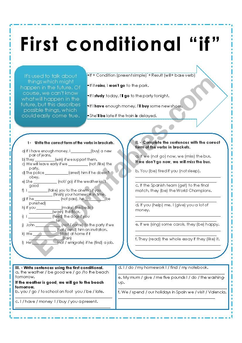 first conditional if worksheet