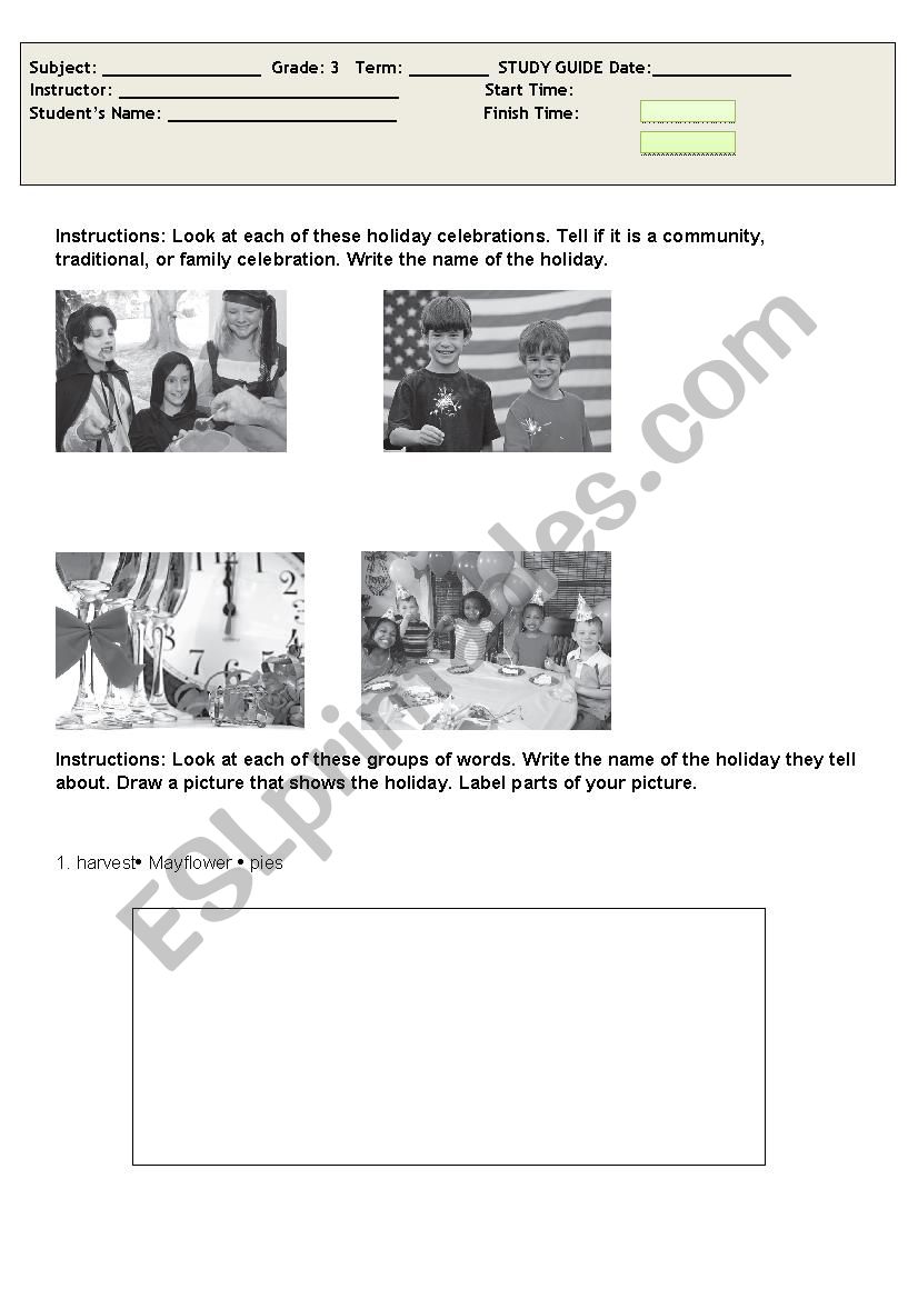 Social studies worksheet