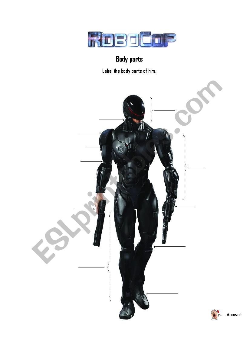 Robocop body part worksheet