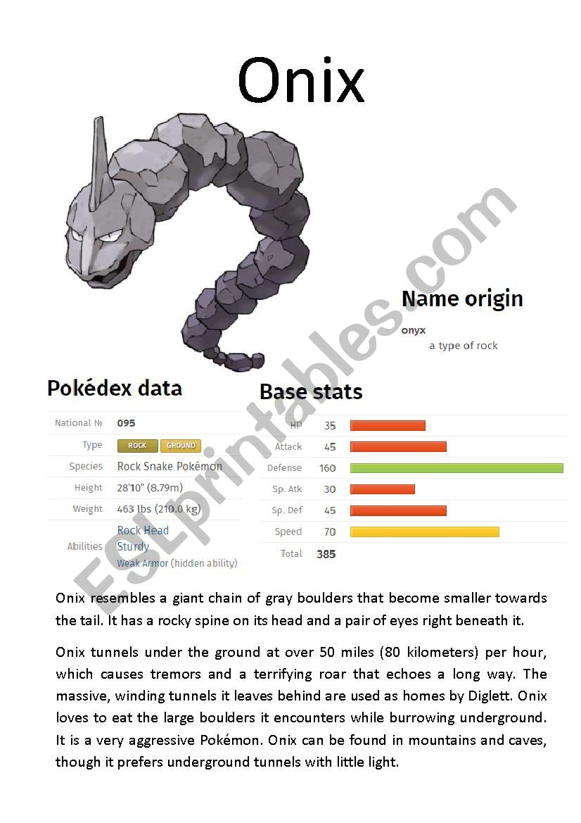 PokÃ©mon Database (5 of 8) worksheet