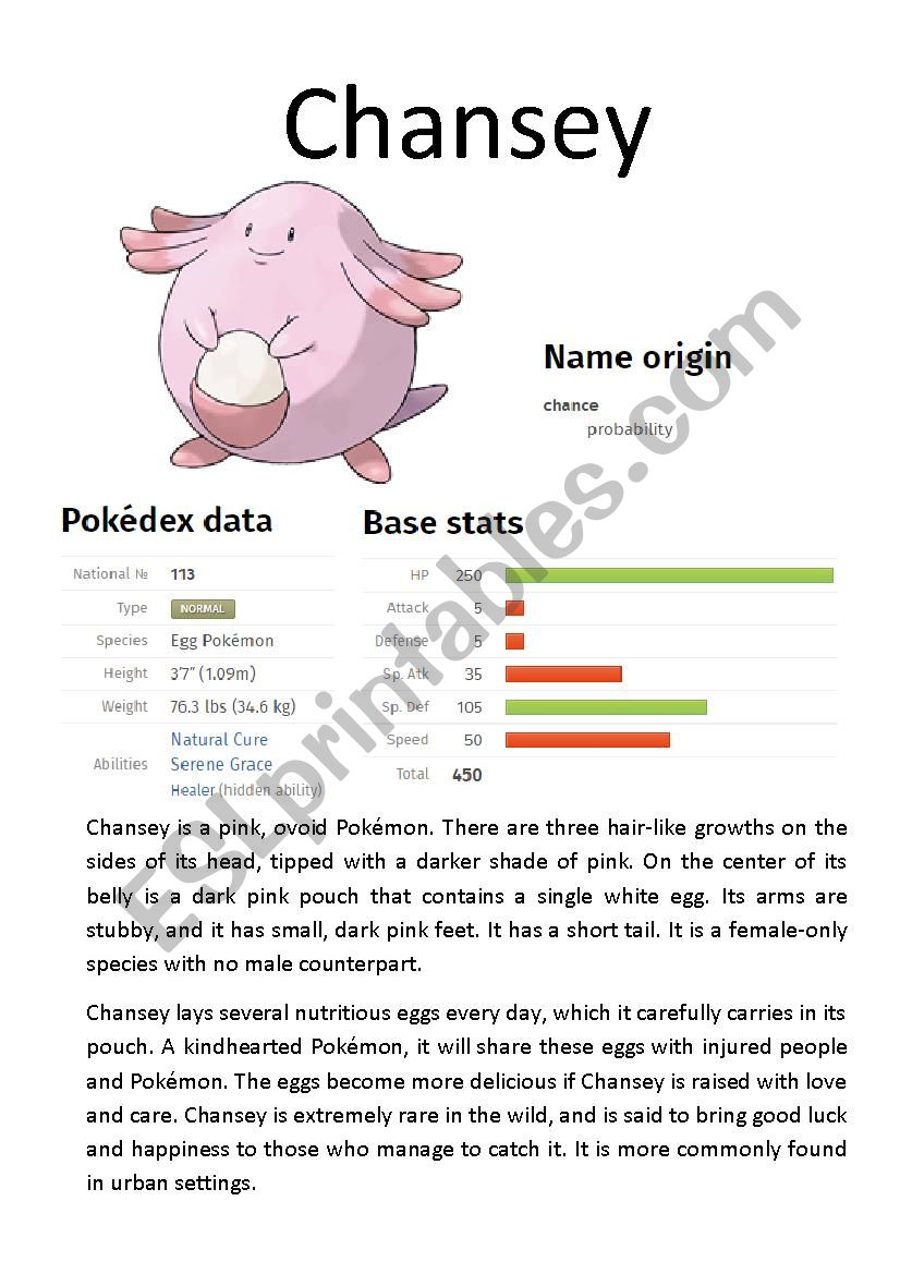 Pokmon Database (6 of 8) worksheet