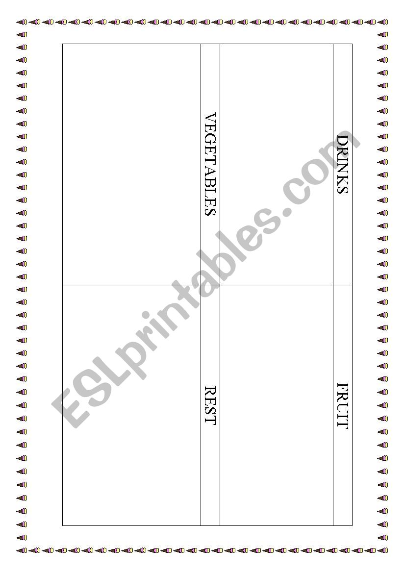 Food categories worksheet