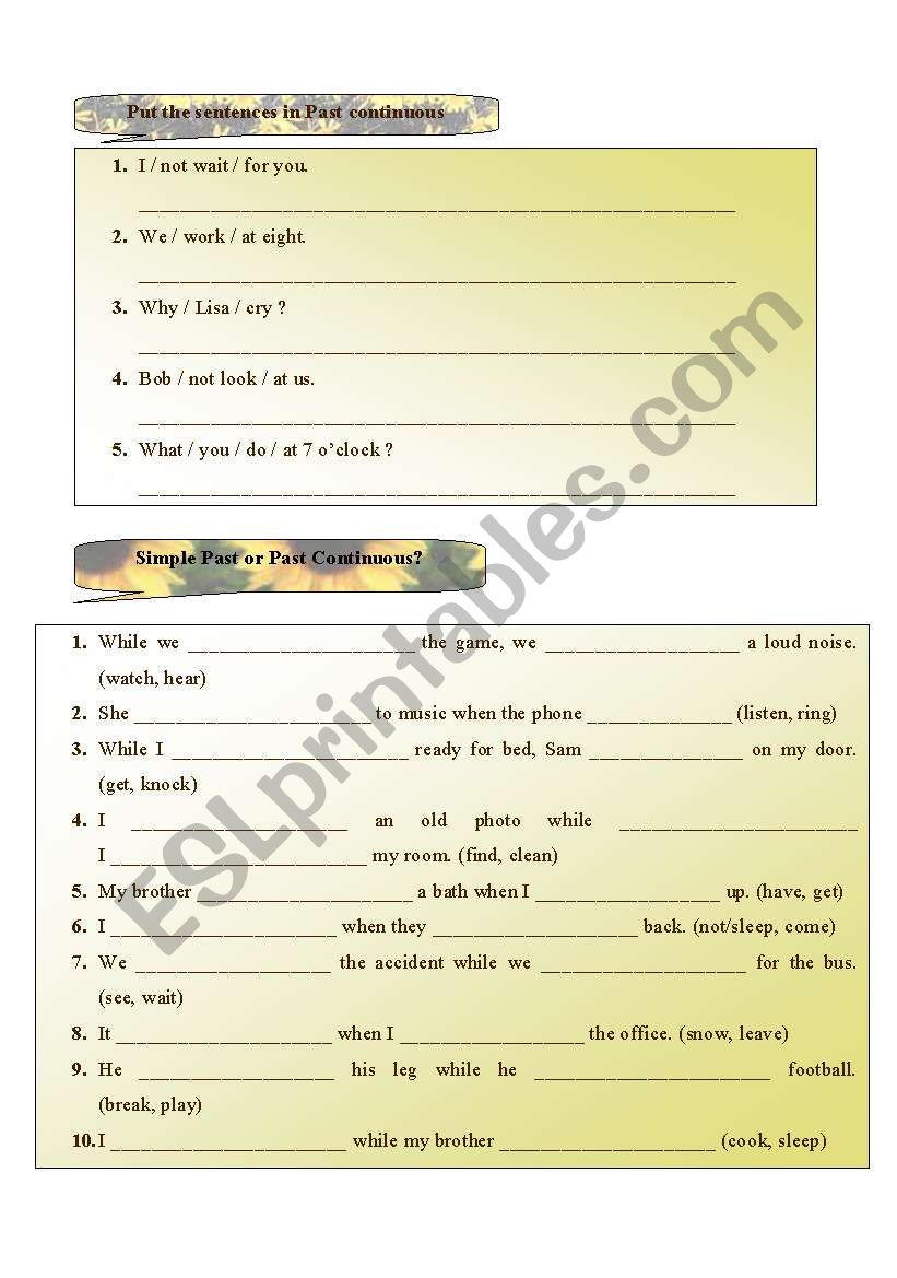 Simple Past-Past Continuous-Present Perfect